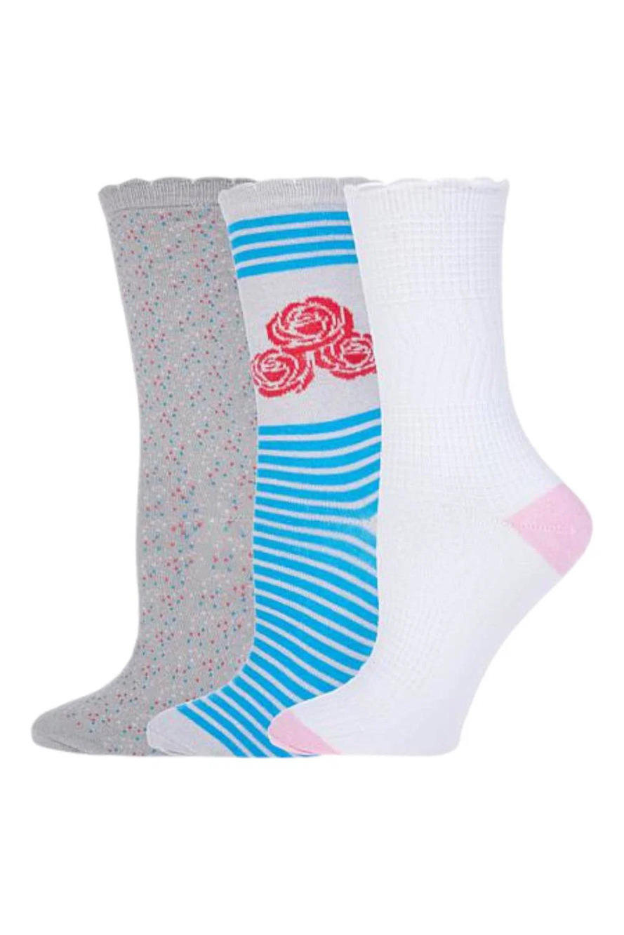Comfort Code 3-pack Mid-Weight Crew Socks Rose